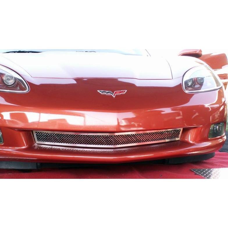 C6 Stainless Steel Diamond Laser Mesh Front Grille (05-13 C6)-SR1 Performance