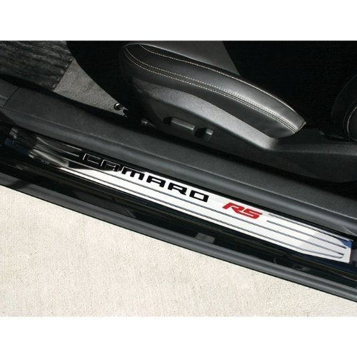 Camaro Door Sill Plates - Billet Aluminum : Chrome (Bowtie Logo)-SR1 Performance