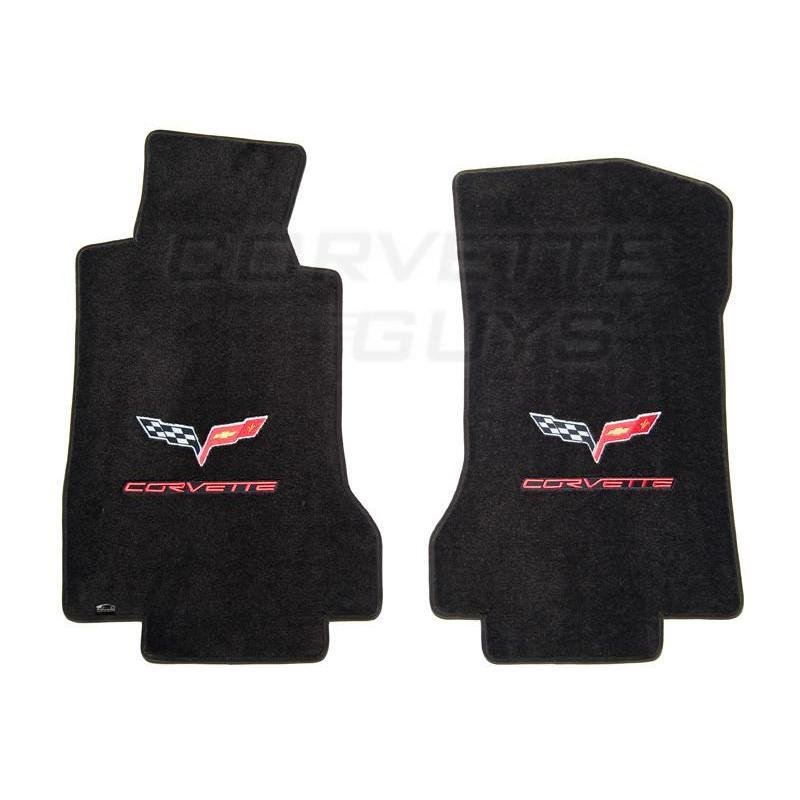 Lloyds Ultimat Floor Mats - Cashmere w/ Black, Red, or Silver Lettering (05-07 C6)-SR1 Performance
