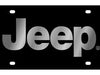 Jeep License Plate - Black Acrylic with Mirrored Logo