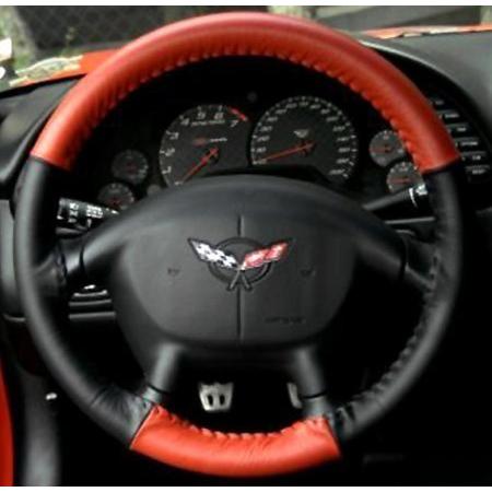 Corvette Steering Wheel Cover Euro-Style Two-Tone : 1997-2004 C5 & Z06 (Grey/Black)