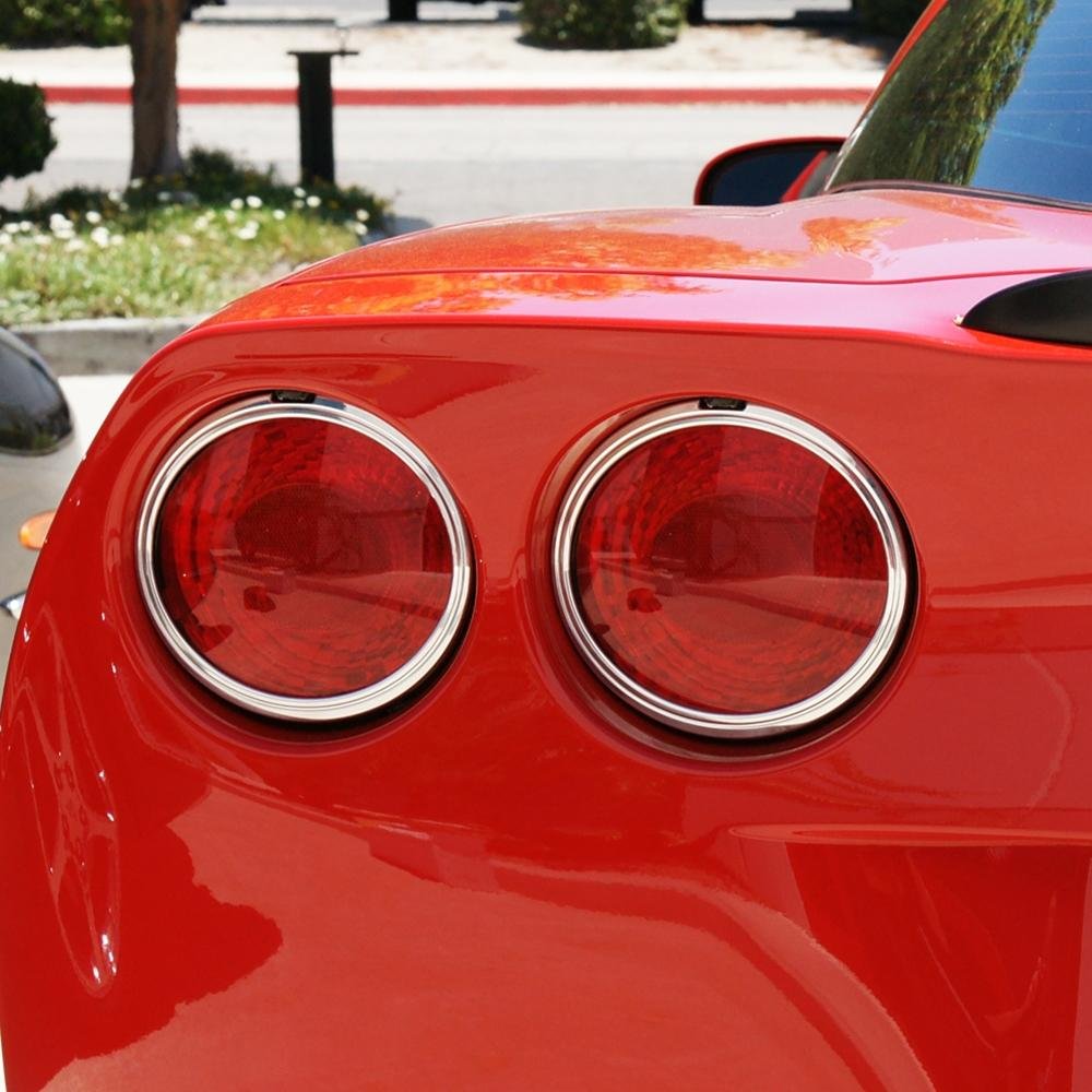 Corvette Rear Taillight Bezels - Billet Chrome : 2005-2013 C6,Z06,ZR1,Grand Sport