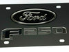 Ford F-250 License Plate - Black Carbon Steel with Mirrored Logo