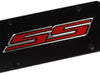 Camaro SS License Plate - Black Laser Acrylic with Red Logo