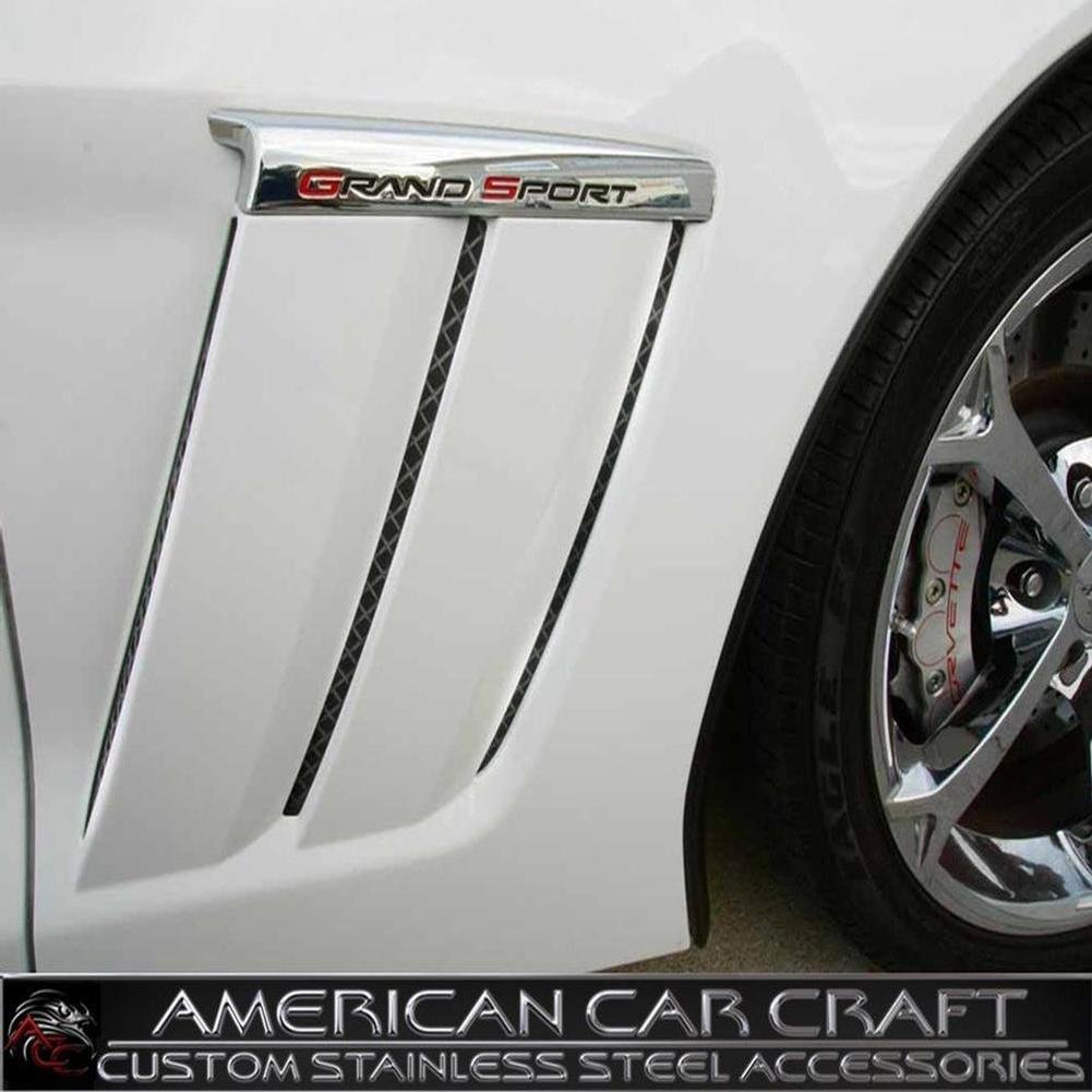 Corvette Grand Sport Front Fender - Laser Mesh Stainless Steel Black Stealth : 2010-2013 Grand Sport-SR1 Performance