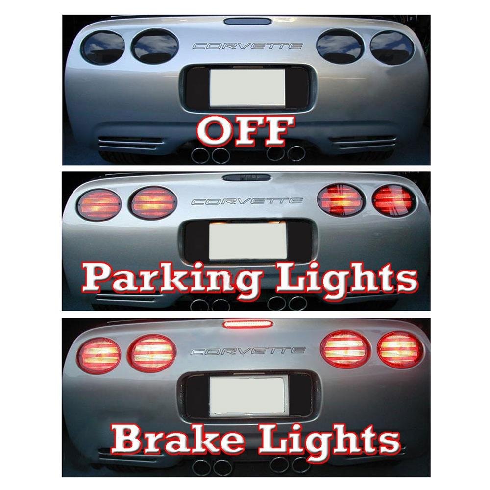 Corvette Rear Reverse, 3rd Brake, Taillight Acrylic Blackout Kit 7 Pc. : 1997-2004 C5 & Z06-SR1 Performance