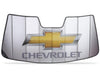 2007-2019 Chevy Truck Accordion Style Sunshade - Insulated Silver with Chevrolet Script & Bowtie Logo