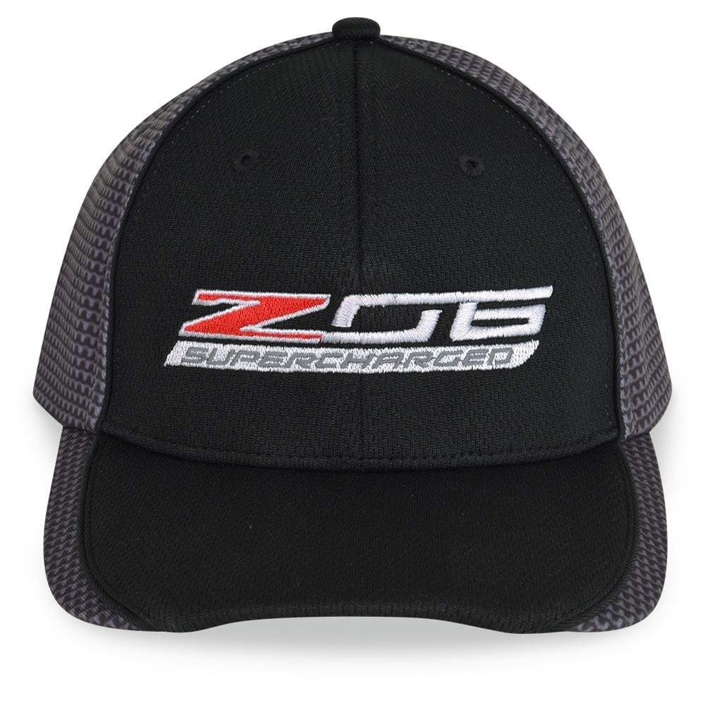 C7 Z06 Corvette Carbon Fiber Look Baseball Hat : Black