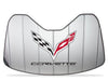 Corvette Logo Accordion Style Sunshade - Insulated Silver : C7 Stingray, Z51, Z06, Grand Sport
