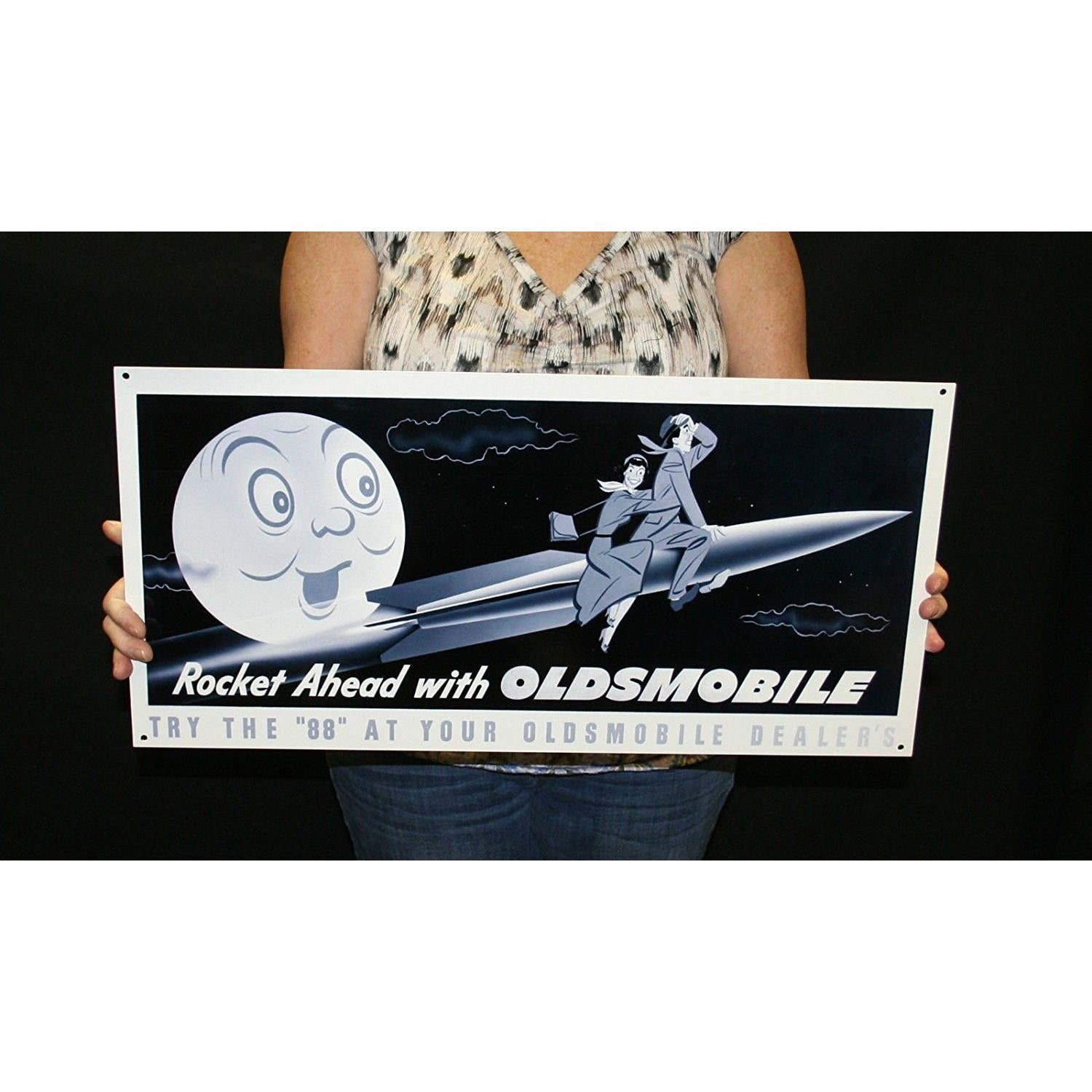 Oldsmobile 88 Vintage Rocket Ahead Steel Sign 24