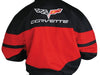 Corvette Color Block Twill Jacket w/C6 Emblem - Red/Black : 2005-2013 C6