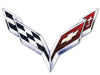 C7 Corvette Stingray Crossed flag Metal Underhood Emblem Fits: 2014 and Newer Corvettes