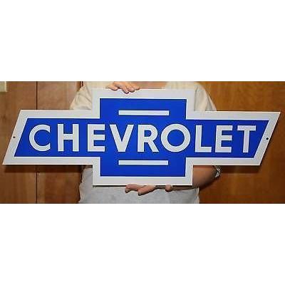 GM Chevrolet Vintage Chevy Bowtie Metal Sign (21" x 7")