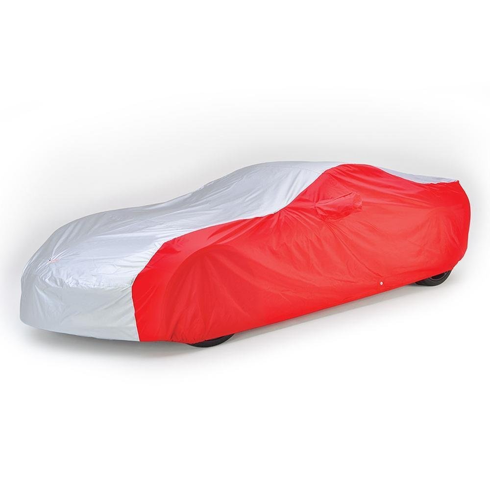 Corvette Intro-Guard Car Cover - Embossed - Indoor/Outdoor - Silver/Red : C7 Stingray, Z51, Z06, Grand Sport-SR1 Performance