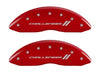 MGP Caliper Covers 12162SCL1RD  'Challenger ll' Engraved Caliper Cover with Red Powder Coat Finish and Silver Characters, (Set of 4)