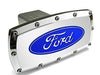Ford F-150 Tow Hitch Cover - Billet Aluminum with Blue Logo