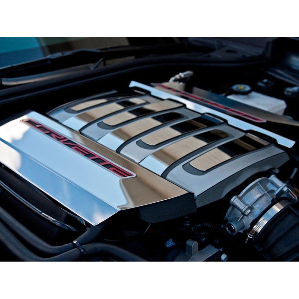 2014-2017 C7/Z51 Corvette Stingray - 2pc Fuel Rail Covers Factory Overlay With Polished/Brushed Trim-SR1 Performance