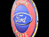 Genuine Ford Parts Stainless Steel Wall Hanging Sign - Blue/Red/Chrome : 22"