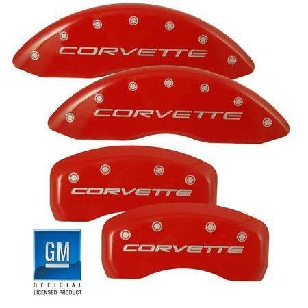 MGP Caliper Covers Chevrolet Corvette C6 2005 2006 2007 2008 2009 2010 2011 2012 (Licensed Logo) - Red