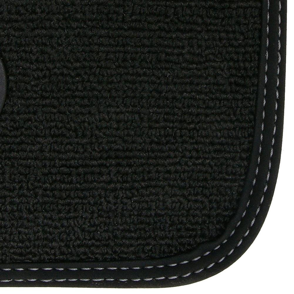 C7 Corvette Floor Mats - Black w/Stingray Logo and Tan Border Stitching