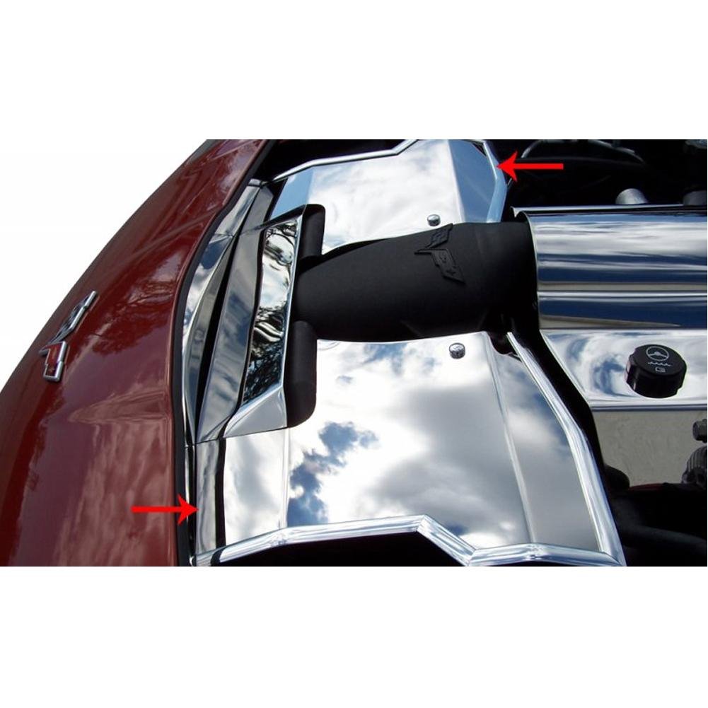 Corvette Radiator Cover - Polished Stainless Steel : 2008-2013 C6 LS3 only