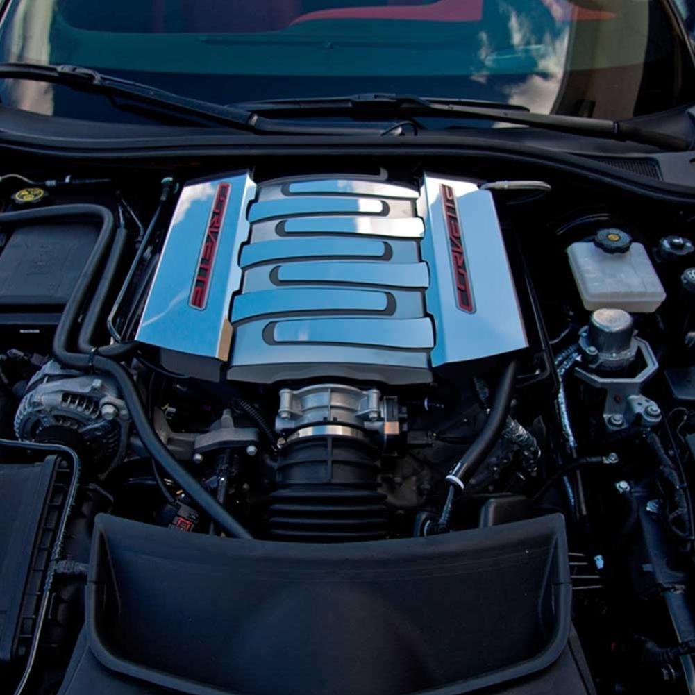 2014-2017 C7/Z51 Corvette Stingray - 2pc Fuel Rail Covers Factory Overlay With Polished/Brushed Trim-SR1 Performance