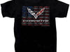 C7 Corvette American Flag Tee Shirt - Black