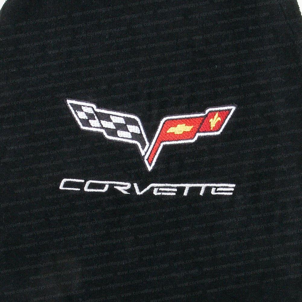 Corvette Center Console Cover - Embroidered Emblem - Seat Armour : 2005-2013 C6, Z06, ZR1, Grand Sport