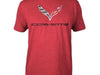 C7 Corvette Logo Flag T-shirt : Heather Red