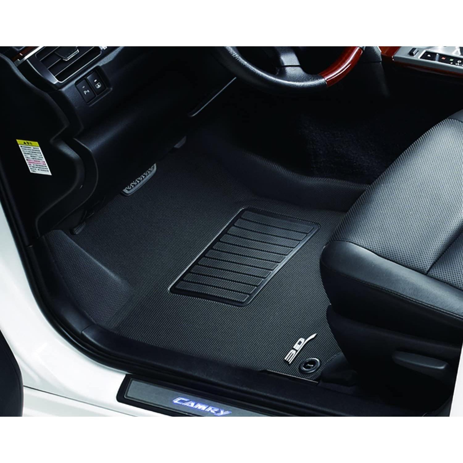 3D MAXpider Custom Fit Kagu Floor Mat (Black) for 2017-2021 Mercedes-Benz E-Class Sedan (W213) - 1ST Row 2ND Row-SR1 Performance