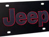 Jeep License Plate Carbon Steel Black with Red