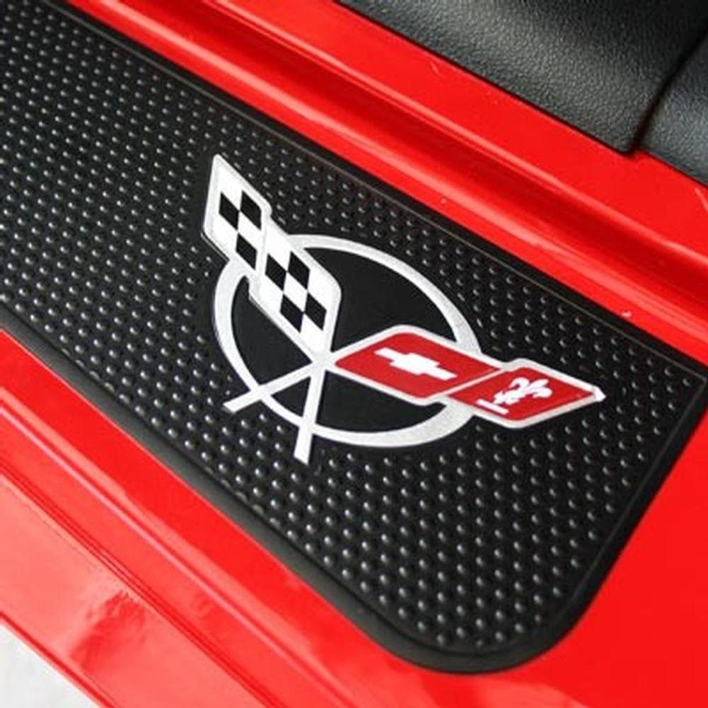 C5 Corvette Door Sill Decal - Crossed Flags Emblem Sticker