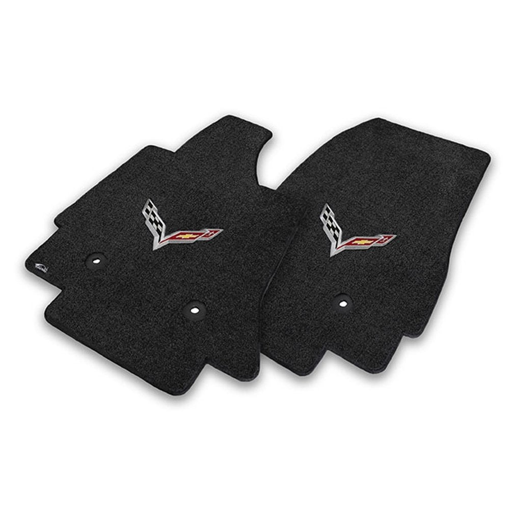 2014-2017 C7 Corvette Stingray Floor Mats w/ Flags: Black-SR1 Performance