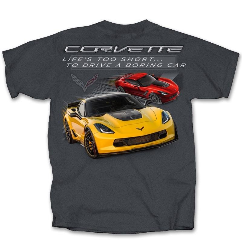 C7 Z06 Corvette Life's Too Short Tee Shirt - Dark Grey-SR1 Performance