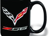 C7 Z06 Corvette Crossed Flags Coffee Mug - Black/Red