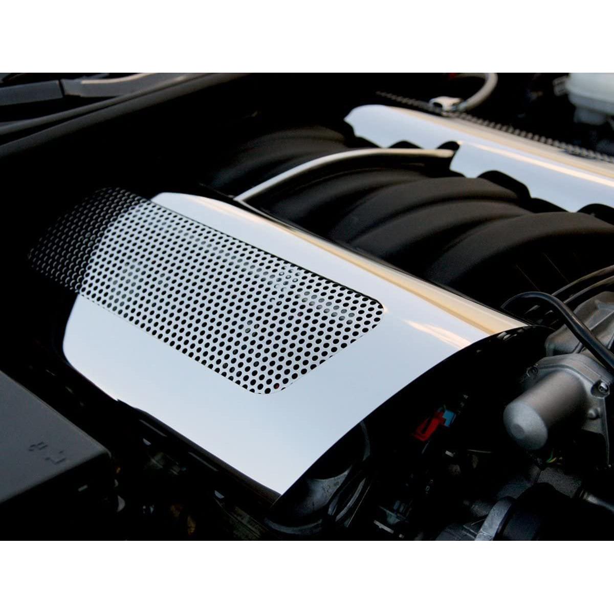 Corvette Fuel Rail Covers - Replacement - Perforated Stainless Steel : 2006-2013 Z06 LS7-SR1 Performance