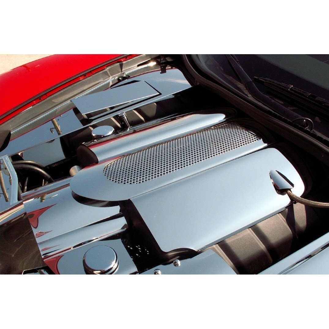 Corvette Plenum Cover - Perforated Stainless Steel : 2005-2013 C6