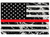 American Flag w/ Blue Line Police Metal Sign 12" x 8"