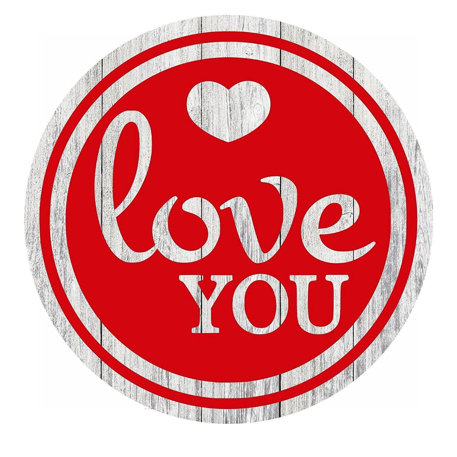 Love Love Love Love Red Rustic Metal Sign - 12