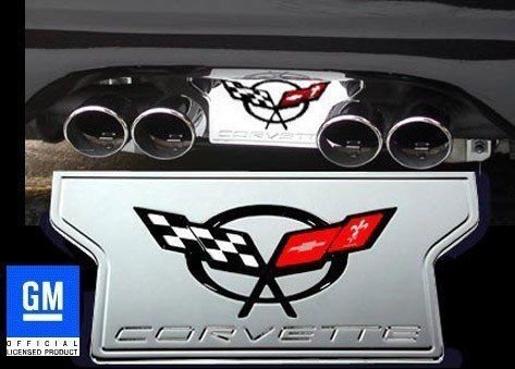 Corvette Exhaust Plate - Billet Chrome with C5 Logo : C5 & Z06