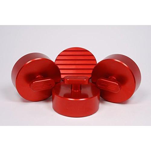 West Coast Corvette C6 Corvette Jacking Pad Set (4) - Anti-Slip Aluminum (Red)-SR1 Performance