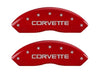 MGP Caliper Covers 13013SCV4RD Corvette C4 Logo Type Caliper Cover with Red Powder Coat Finish and Silver Characters, (Set of 4)