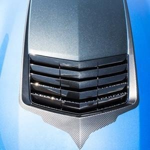 C7 Corvette Stingray Hood Vent Graphic Black Carbon Fiber w/ Brushed Black Trim