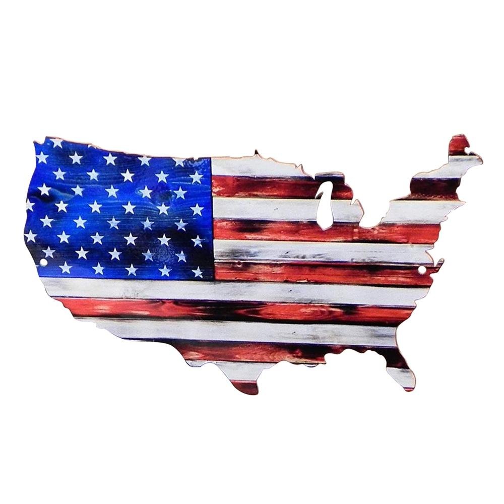 American Flag Full USA Metal Sign (24" x 14")