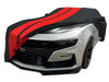2010-2024 Camaro Ultraguard Stretch Satin Indoor Car Cover : Sport Series - Black with Red Stripes