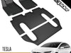 3D MAXpider Front Row Custom Fit All-Weather Floor Mat for Select Tesla Model X Models - Kagu Rubber ()