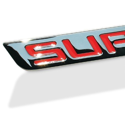 Billet Chrome Supercharged Badge - Black-SR1 Performance