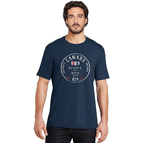 West Coast Camaro Authentic Motor City T-Shirt Compatible with Chevrolet for Chevy : Navy (X-Large)