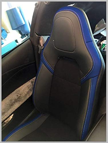 C7 Corvette Seat Covers Custom Fit : Stingray, Z51, Z06, Grand Sport (Black Suede with Blue Accent)