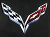 C7 Corvette Stingray Crossed flag Metal Underhood Emblem Fits: 2014 and Newer Corvettes